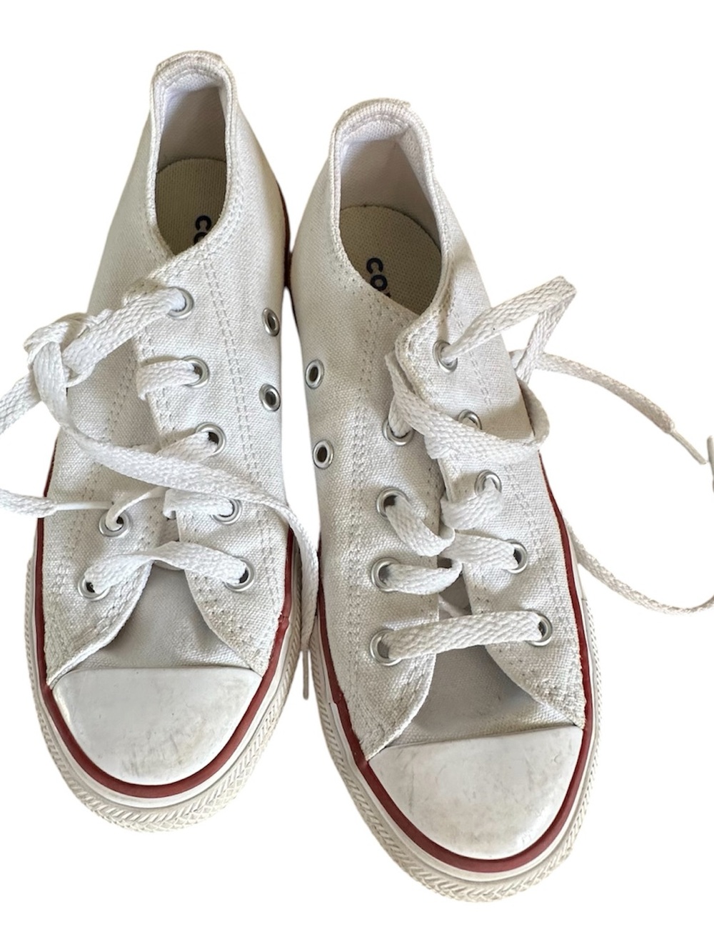 Converse White Canvas Kids Sneakers l
